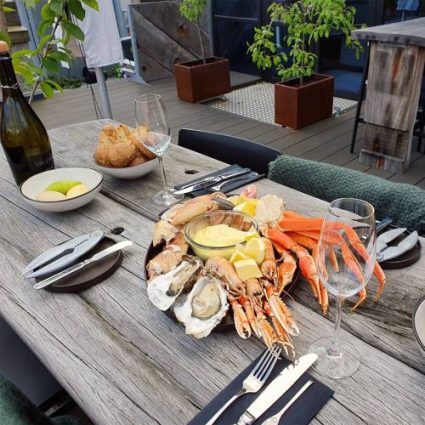 Skaldyr & bobler hos Restaurant Loftet