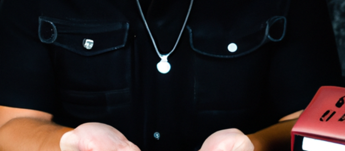 E of a smiling man, hands opened to reveal various small, thoughtful gifts like a personalized keychain, gourmet coffee beans, and a leather-bound book